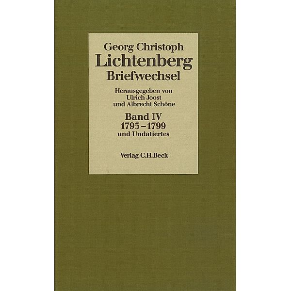 Lichtenberg Briefwechsel  Bd. 4: 1793-1799