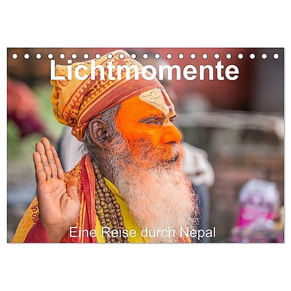 Lichtmomente - Eine Reise durch Nepal (Tischkalender 2024 DIN A5 quer), CALVENDO Monatskalender, Saskia Kraft