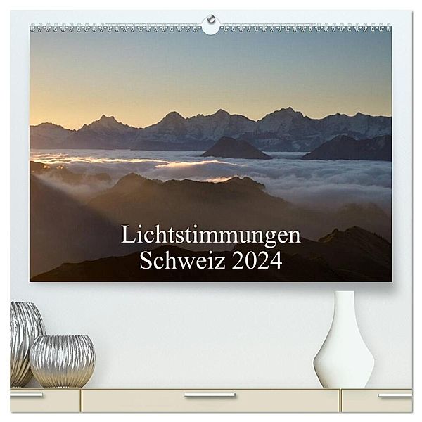 Lichtstimmungen Schweiz 2024 (hochwertiger Premium Wandkalender 2024 DIN A2 quer), Kunstdruck in Hochglanz, Thomas Wahli