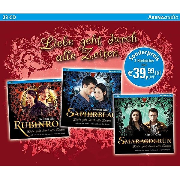 Liebe geht durch alle Zeiten - Rubinrot, Saphirblau, Smaragdgrün, 23 Audio-CDs, Kerstin Gier