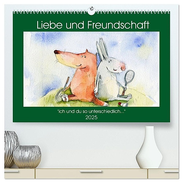 Liebe und Freundschaft (hochwertiger Premium Wandkalender 2025 DIN A2 quer), Kunstdruck in Hochglanz, Calvendo, Svetlana Tiukkel