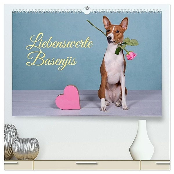 Liebenswerte Basenjis (hochwertiger Premium Wandkalender 2024 DIN A2 quer), Kunstdruck in Hochglanz, Angelika Joswig