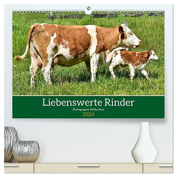 Liebenswerte Rinder (hochwertiger Premium Wandkalender 2024 DIN A2 quer), Kunstdruck in Hochglanz, Jean-Louis Glineur