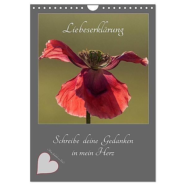 Liebeserklärung - Schreibe deine Gedanken in mein Herz (Wandkalender 2024 DIN A4 hoch), CALVENDO Monatskalender, Johann Schörkhuber