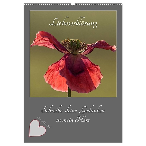 Liebeserklärung - Schreibe deine Gedanken in mein Herz (Wandkalender 2024 DIN A2 hoch), CALVENDO Monatskalender, Johann Schörkhuber