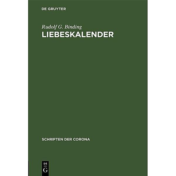 Liebeskalender, Rudolf G. Binding