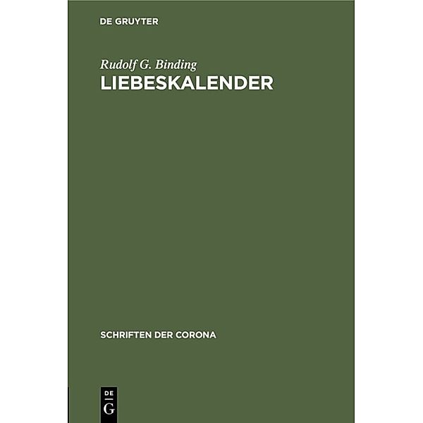 Liebeskalender, Rudolf G. Binding