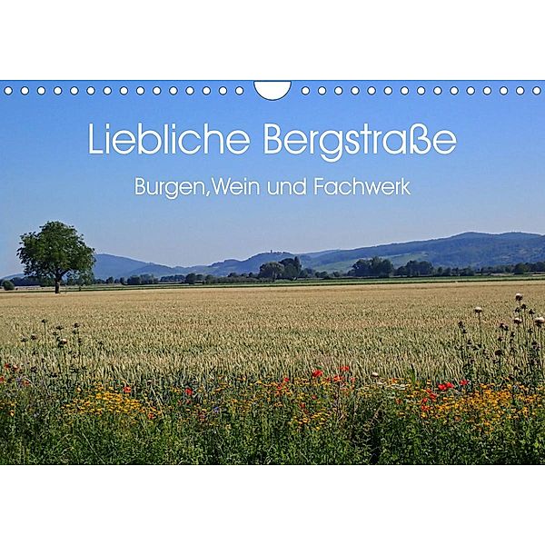 Liebliche Bergstraße - Burgen, Wein und Fachwerk (Wandkalender 2023 DIN A4 quer), Ilona Andersen