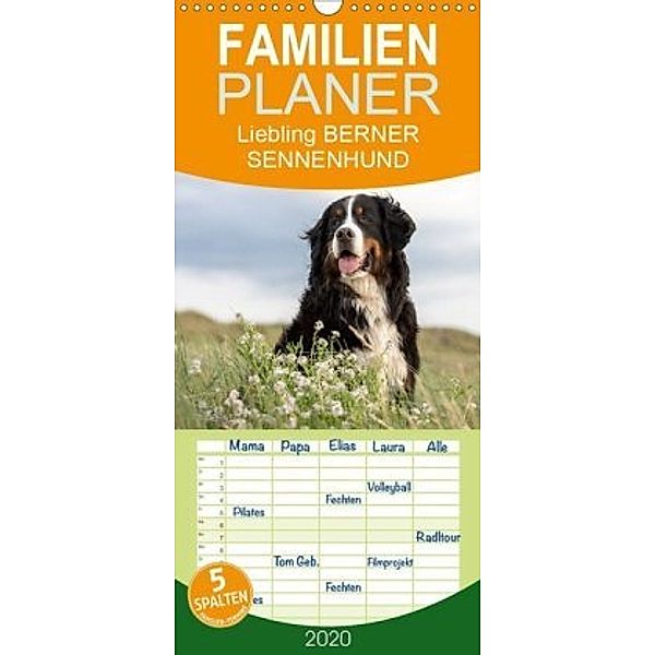 Liebling BERNER SENNENHUND - Familienplaner hoch (Wandkalender 2020 , 21 cm x 45 cm, hoch), Annett Mirsberger