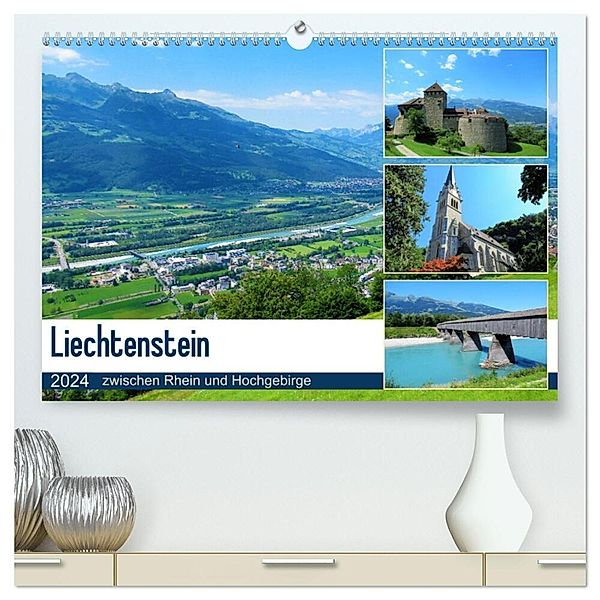 Liechtenstein - zwischen Rhein und Hochgebirge (hochwertiger Premium Wandkalender 2024 DIN A2 quer), Kunstdruck in Hochglanz, Martin Gillner