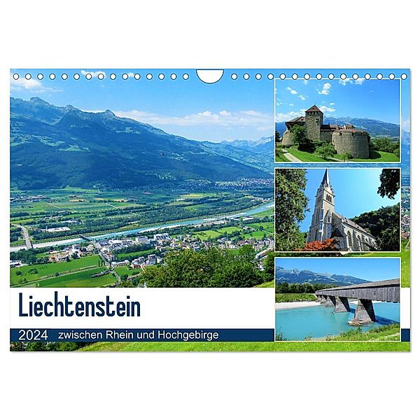 Liechtenstein - zwischen Rhein und Hochgebirge (Wandkalender 2024 DIN A4 quer), CALVENDO Monatskalender, Martin Gillner