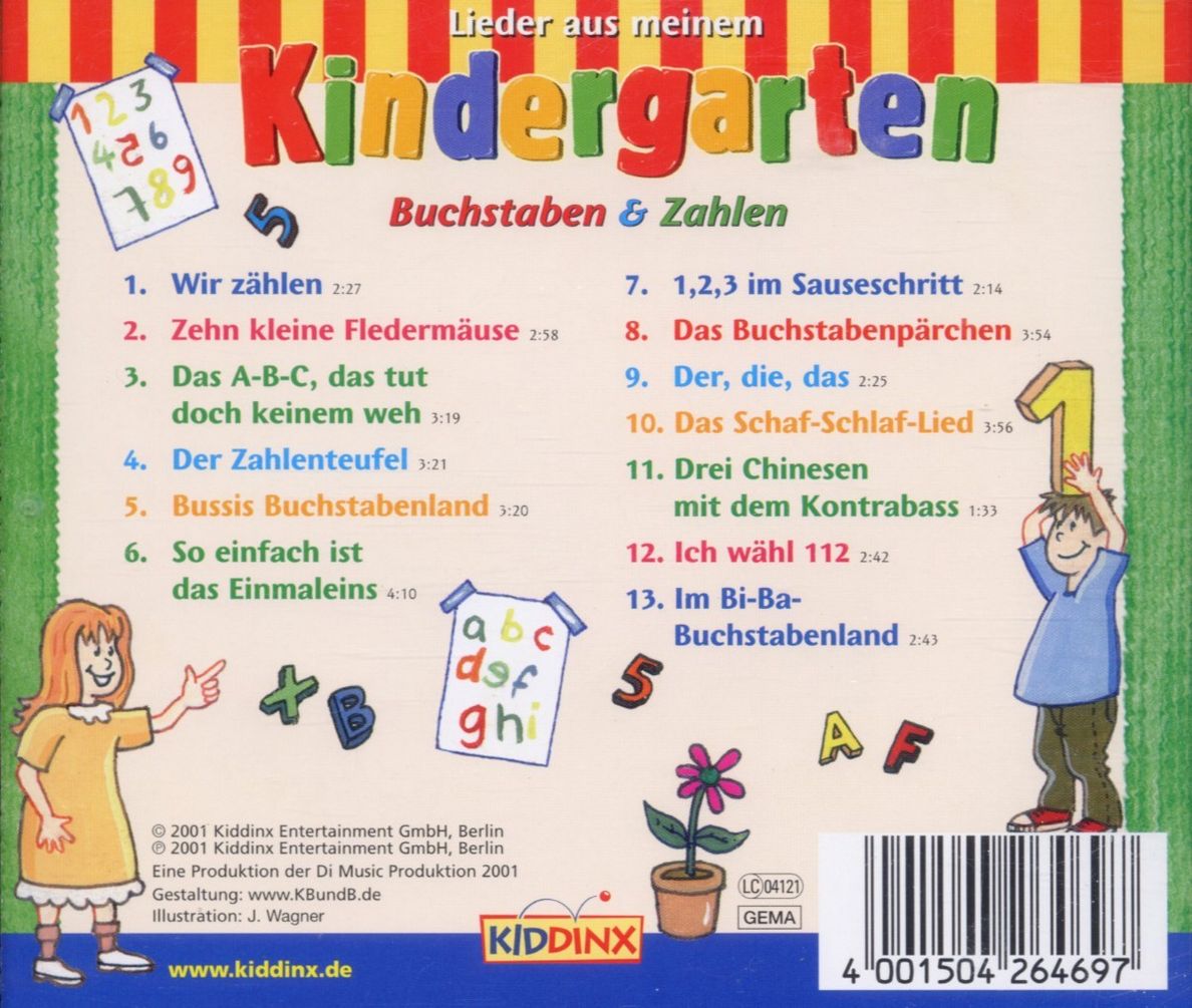 Lieder aus meinem Kindergarten - Buchstaben und Zahlen von Kinderlieder |  Weltbild.de