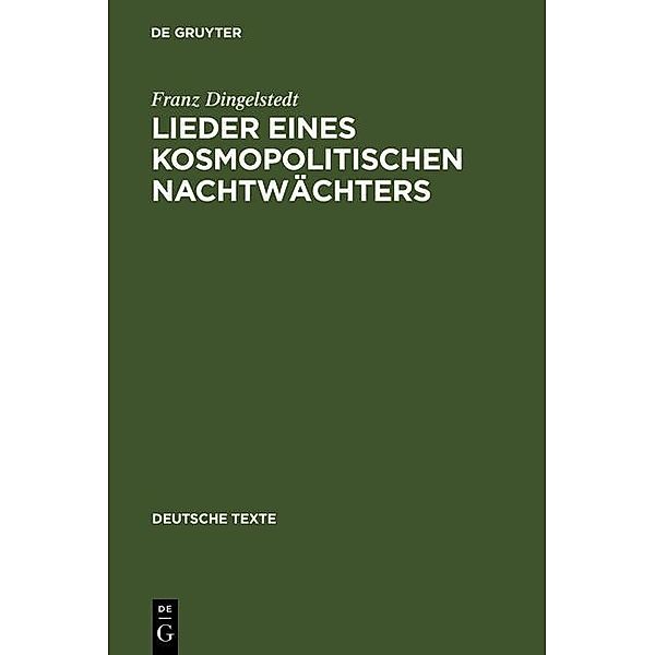 Lieder eines kosmopolitischen Nachtwächters / Deutsche Texte Bd.49, Franz Dingelstedt