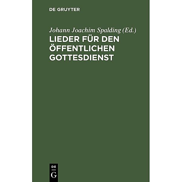 Lieder für den öffentlichen Gottesdienst