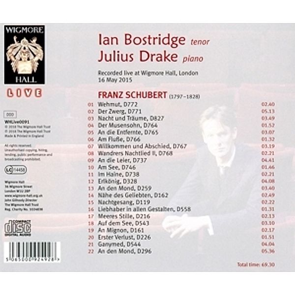 Lieder Vol.4-Wigmore Hall Live, Ian Bostridge, Julius Drake