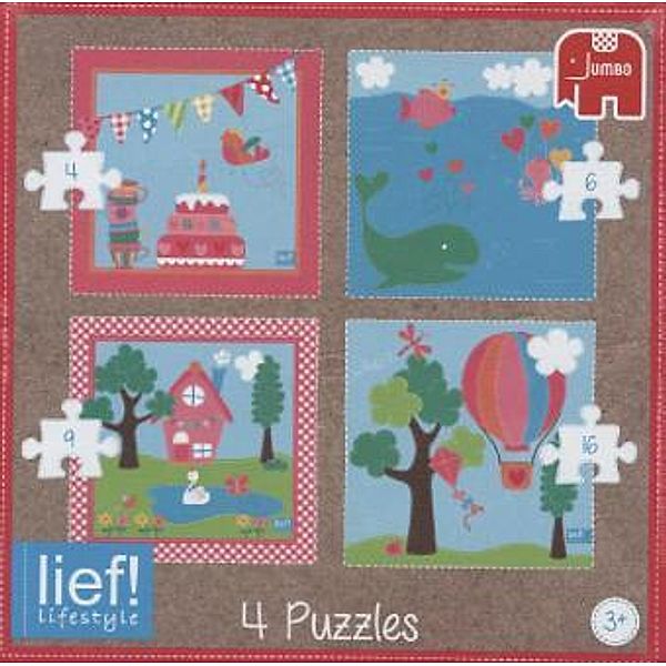 lief! Puzzlesortiment (Kinderpuzzle) 4 in 1