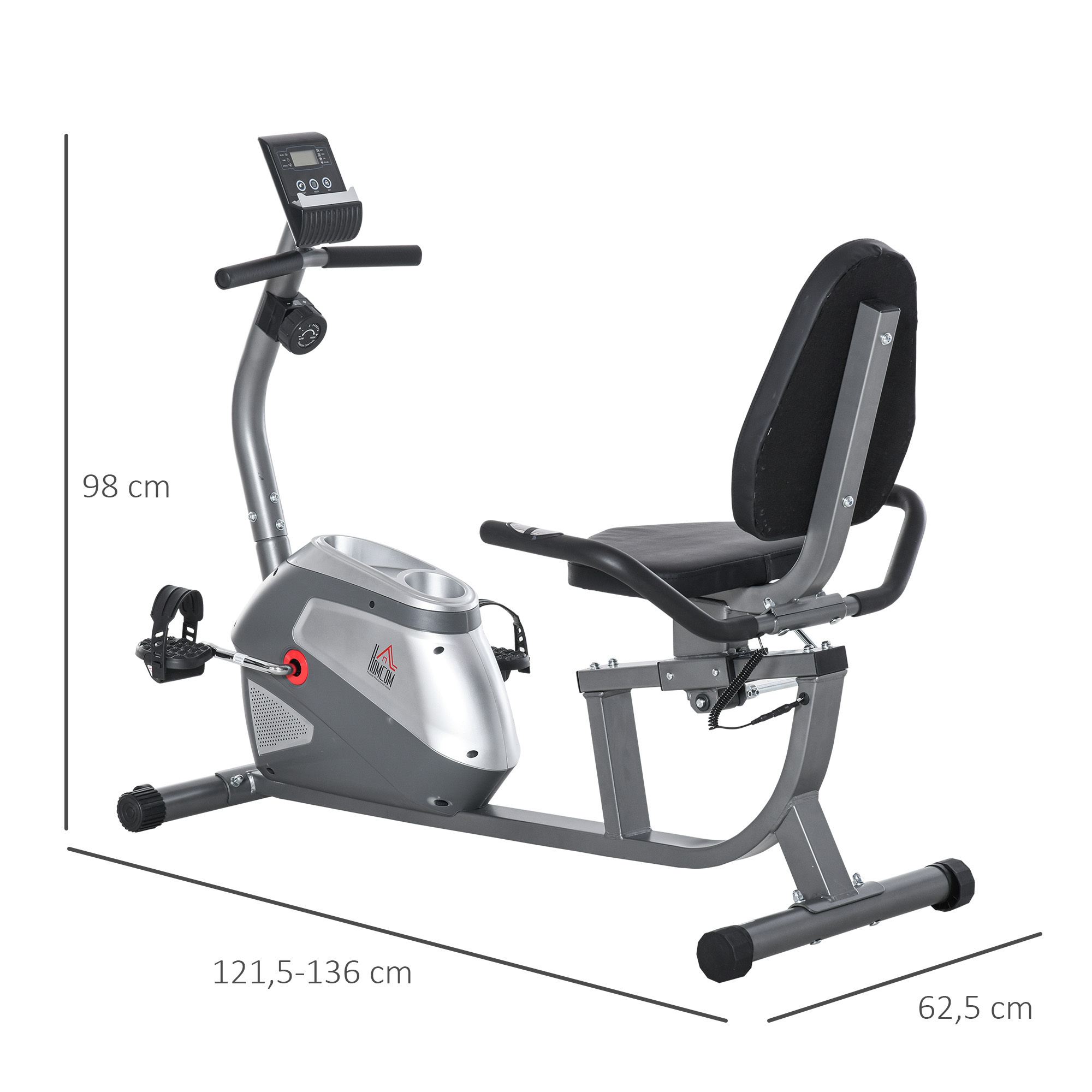Liegeergometer Heimtrainer Recumbent Fahrrad LCD-Anzeige Sitzergometer Indoor DE 