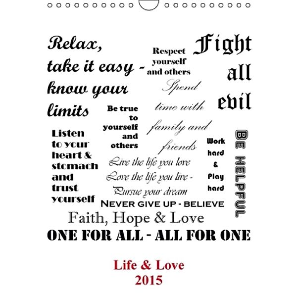 Life & Love 2015 (CH-Version) (Wandkalender 2015 DIN A4 hoch), Cathy Steel