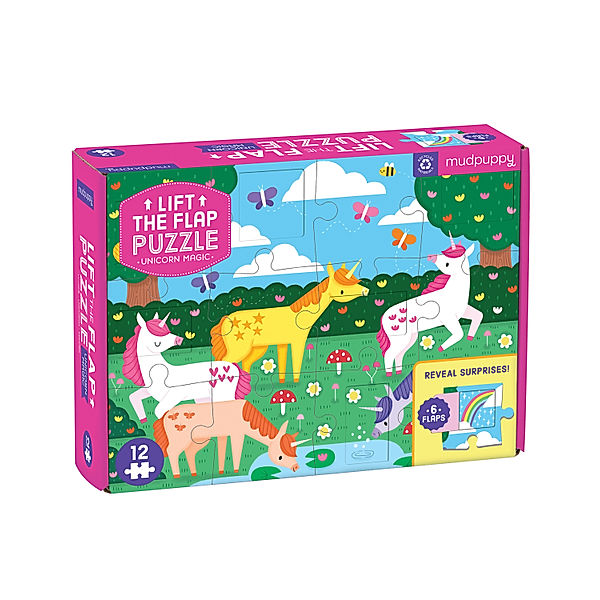 Mudpuppy Lift-the-flap Puzzle UNICORN MAGIC 12-teilg