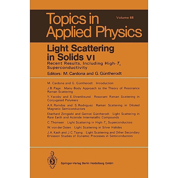 Light Scattering in Solids VI / Topics in Applied Physics Bd.68