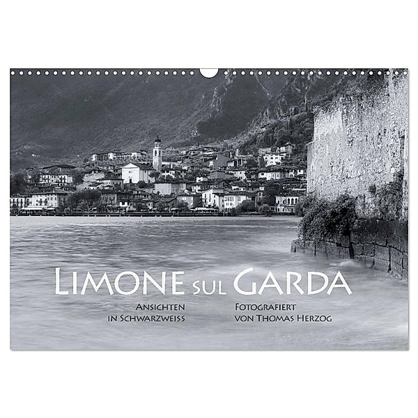 Limone sul Garda schwarzweiß (Wandkalender 2024 DIN A3 quer), CALVENDO Monatskalender, www.bild-erzaehler.com, Thomas Herzog