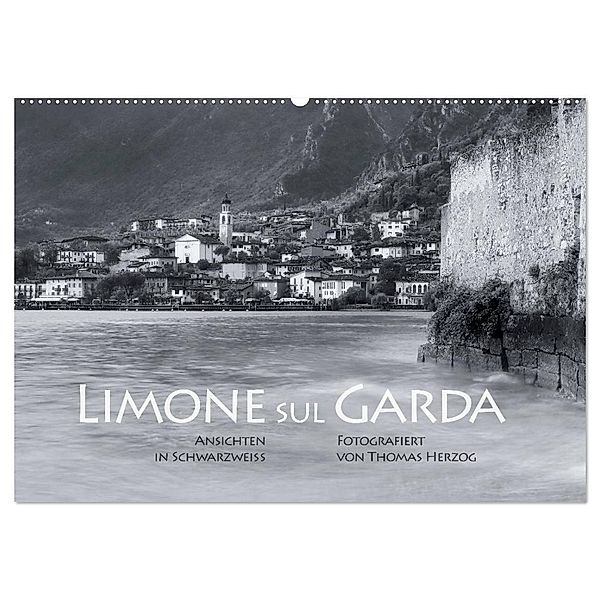 Limone sul Garda schwarzweiß (Wandkalender 2025 DIN A2 quer), CALVENDO Monatskalender, Calvendo, www.bild-erzaehler.com, Thomas Herzog