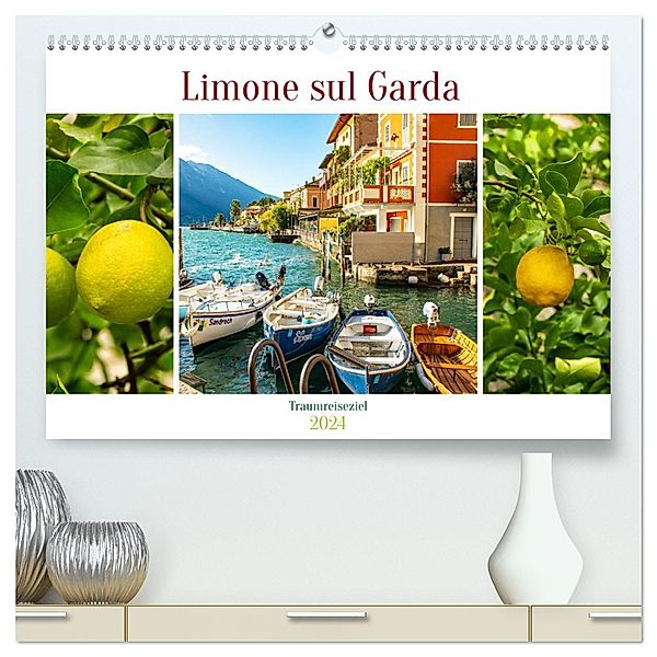 Limone sul Garda - Traumreiseziel (hochwertiger Premium Wandkalender 2024 DIN A2 quer), Kunstdruck in Hochglanz, Calvendo, Nina Schwarze