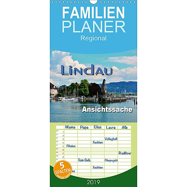 Lindau - Ansichtssache - Familienplaner hoch (Wandkalender 2019 , 21 cm x 45 cm, hoch), Thomas Bartruff