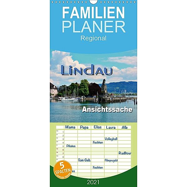 Lindau - Ansichtssache - Familienplaner hoch (Wandkalender 2021 , 21 cm x 45 cm, hoch), Thomas Bartruff