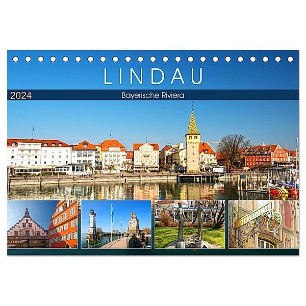 Lindau - Bayerische Riviera (Tischkalender 2024 DIN A5 quer), CALVENDO Monatskalender, Sylvia Seibl