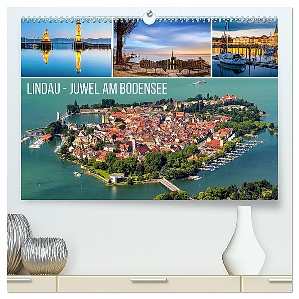 Lindau - Juwel am Bodensee (hochwertiger Premium Wandkalender 2025 DIN A2 quer), Kunstdruck in Hochglanz, Calvendo, Susan Michel