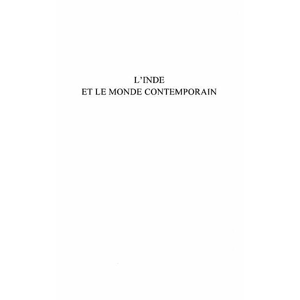 L'inde et le monde contemporain - histoire des relations int / Hors-collection, Michel Pousse