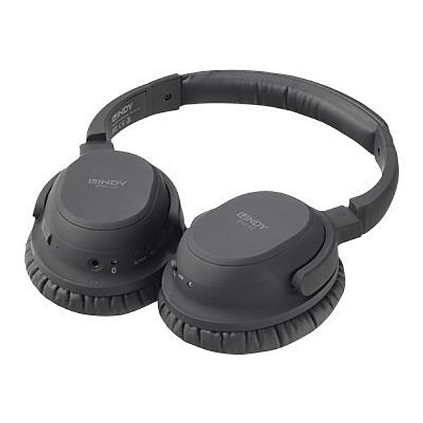 LINDY BNX-60 Bluetooth Active Noise Cancelling Kopfhoerer. Kabellose Funkkopfhoerer mit aptX Technologie