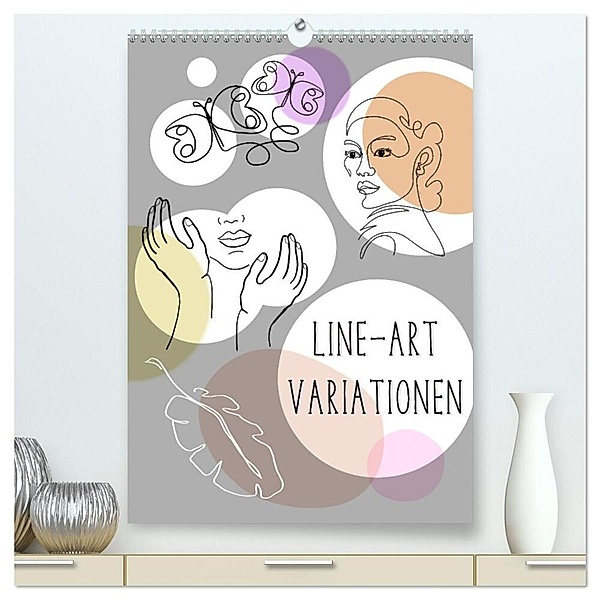 Line-Art Variationen (hochwertiger Premium Wandkalender 2024 DIN A2 hoch), Kunstdruck in Hochglanz, Christine B-B Müller
