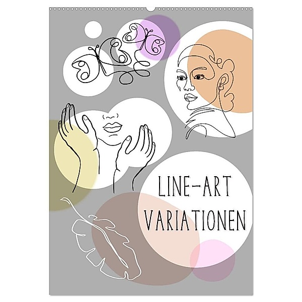 Line-Art Variationen (Wandkalender 2024 DIN A2 hoch), CALVENDO Monatskalender, Christine B-B Müller