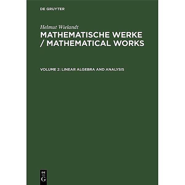 Linear Algebra and Analysis, Helmut Wielandt