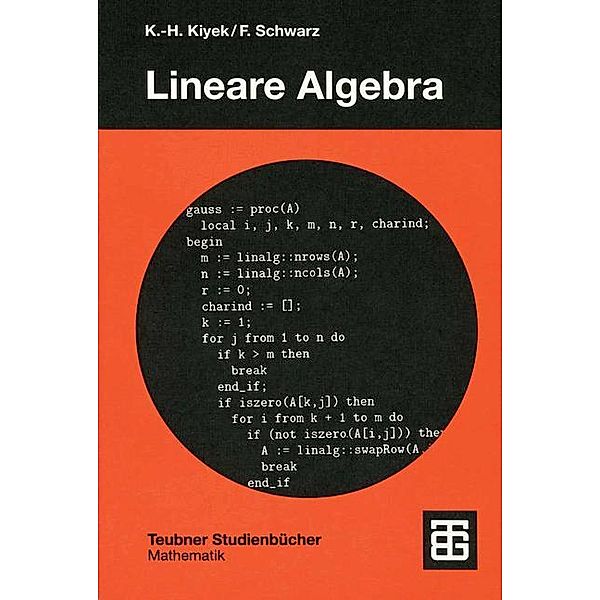 Lineare Algebra, Karl-Heinz Kiyek, Friedrich Schwarz