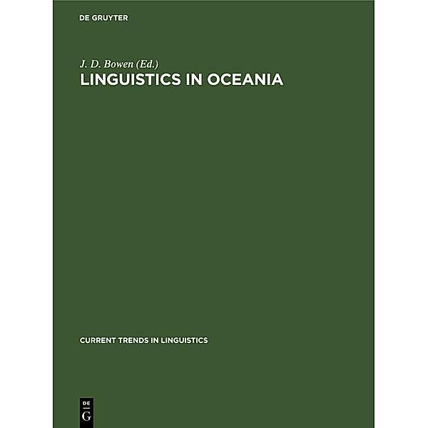 Linguistics in Oceania / Current Trends in Linguistics Bd.8, 1