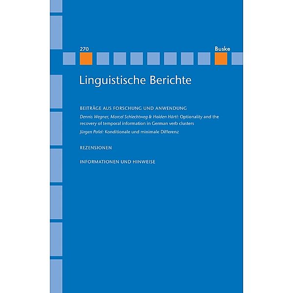 Linguistische Berichte Heft 270 / Linguistische Berichte Bd.270