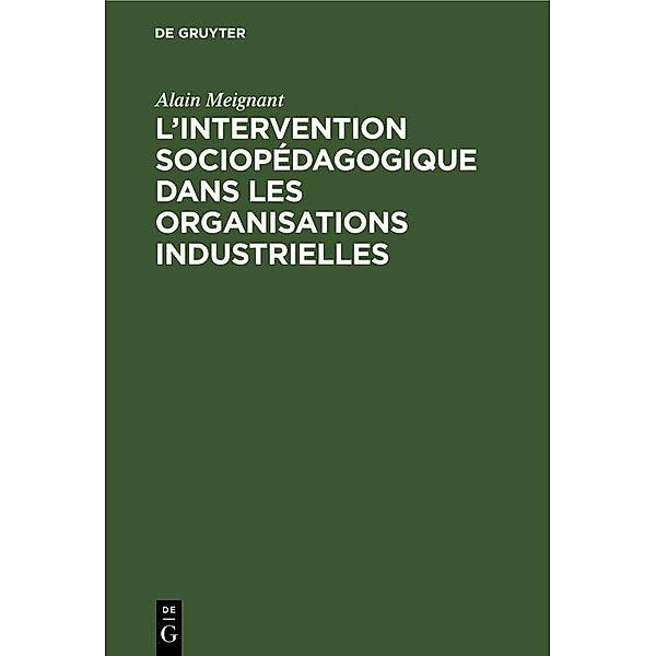 L'intervention sociopédagogique dans les organisations industrielles, Alain Meignant