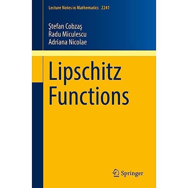 Lipschitz Functions / Lecture Notes in Mathematics Bd.2241, Stefan Cobzas, Radu Miculescu, Adriana Nicolae