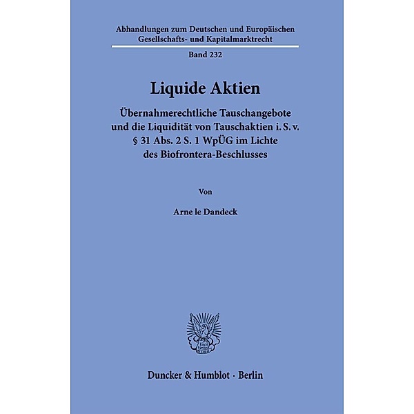Liquide Aktien., Arne le Dandeck