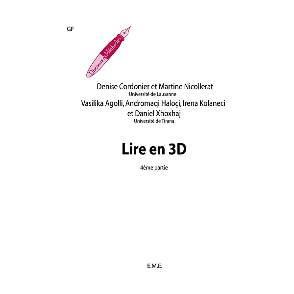 Lire en 3D (4e partie), Cordonier Denise, Nicollerat Martine