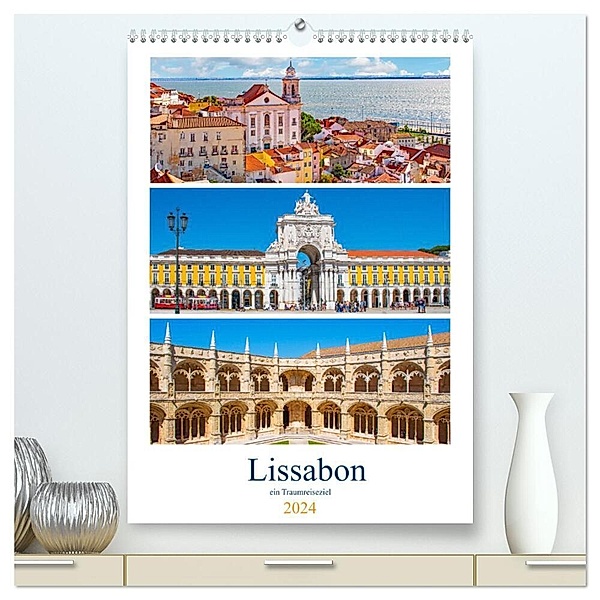 Lissabon - ein Traumreiseziel (hochwertiger Premium Wandkalender 2024 DIN A2 hoch), Kunstdruck in Hochglanz, Nina Schwarze