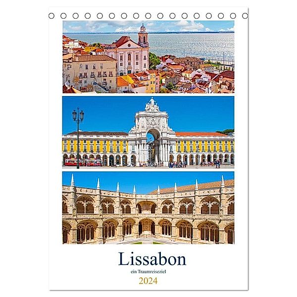 Lissabon - ein Traumreiseziel (Tischkalender 2024 DIN A5 hoch), CALVENDO Monatskalender, Nina Schwarze