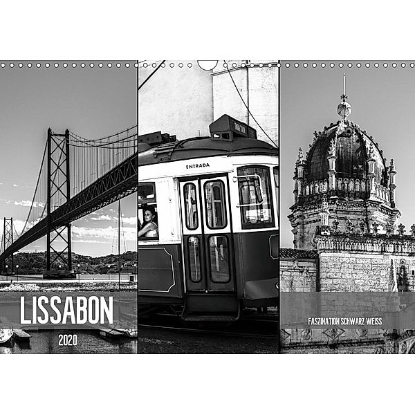 Lissabon Faszination Schwarz Weiss (Wandkalender 2020 DIN A3 quer), Dirk Meutzner