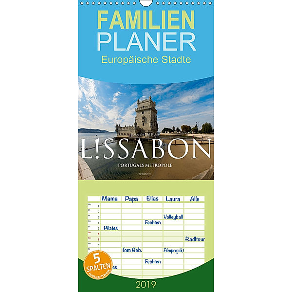 Lissabon - Portugals Metropole - Familienplaner hoch (Wandkalender 2019 , 21 cm x 45 cm, hoch), Olaf Bruhn