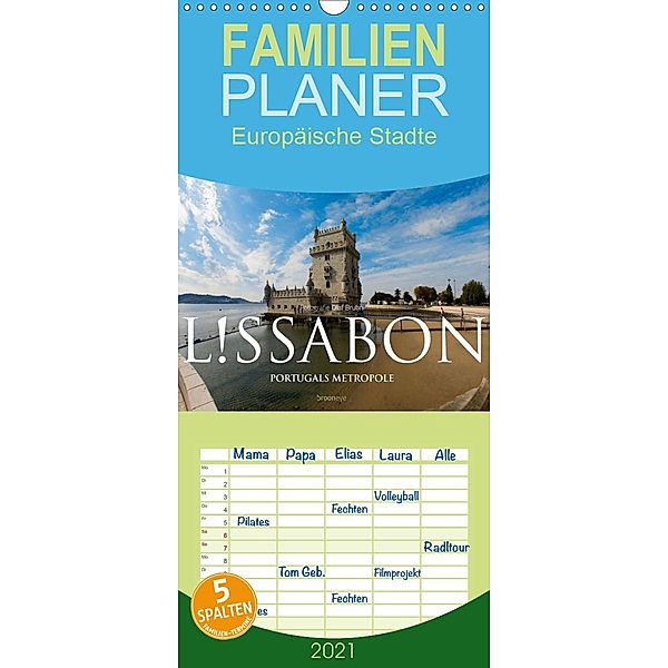 Lissabon - Portugals Metropole - Familienplaner hoch (Wandkalender 2021 , 21 cm x 45 cm, hoch), Olaf Bruhn