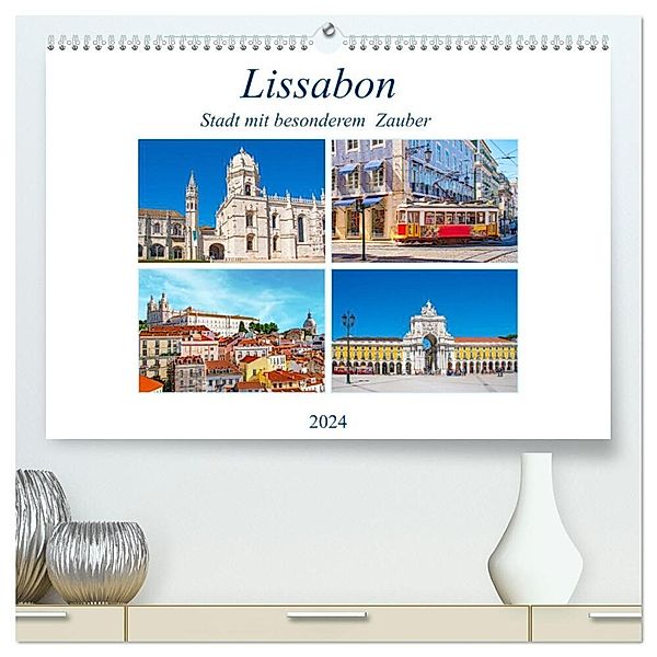 Lissabon - Stadt mit besonderem Zauber (hochwertiger Premium Wandkalender 2024 DIN A2 quer), Kunstdruck in Hochglanz, Nina Schwarze