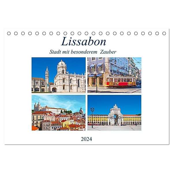 Lissabon - Stadt mit besonderem Zauber (Tischkalender 2024 DIN A5 quer), CALVENDO Monatskalender, Nina Schwarze